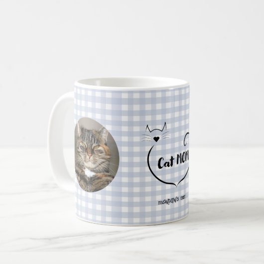 猫ママの形とシンプル脚本 コーヒーマグカップ (正面左)