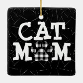 猫ママの足跡と猫の毛 セラミックオーナメント (裏面)