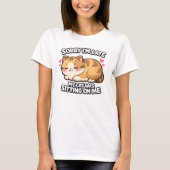 猫ママの面白Tシャツ「遅れてすみません」 レディース Tシャツ (正面)