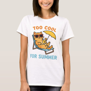 猫ママへのギフトに最適な、面白い夏の猫愛好者Tシャツ Tシャツ