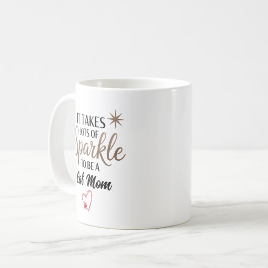 ✨猫ママへのスパークル引用文ギフト コーヒーマグカップ (正面左)