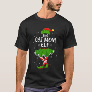 猫ママエルフ クリスマス ファミリー ガールズ 女性 エルフ部隊 Tシャツ