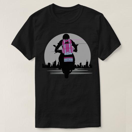 猫ママオートバイ猫ライフ Tシャツ (デザイン正面)