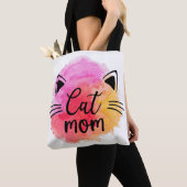 猫ママカラフルかわいい猫顔トートバッグ トートバッグ (クローズアップ)