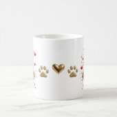 猫ママモーフィングマグカップ – かわいい白い子猫とハート モーフィングマグカップ (中央)