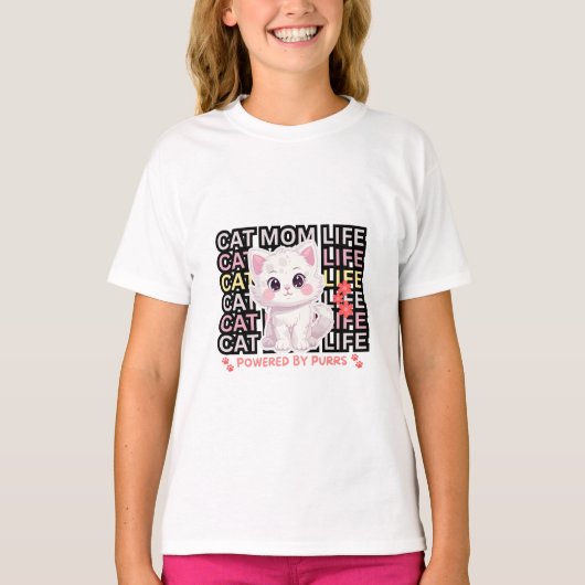 猫ママライフってほんとに笑えるわよね Tシャツ (正面)