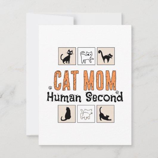 猫ママ人間セカンド 猫好きのための面白いネコママグッズ ノートカード (正面)