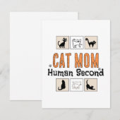 猫ママ人間セカンド 猫好きのための面白いネコママグッズ ノートカード (正面/裏面)