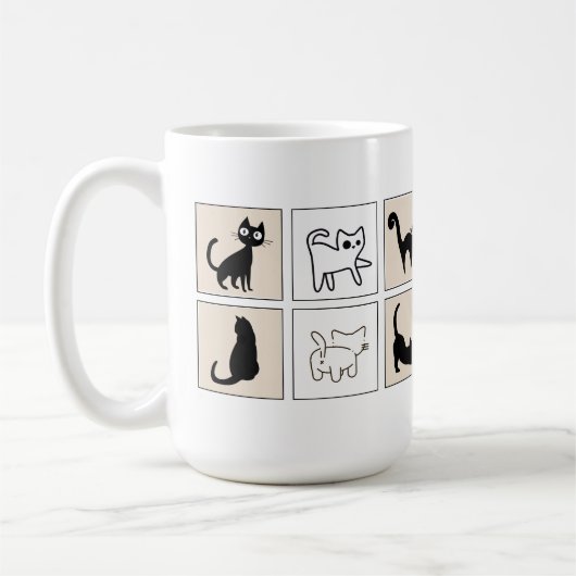 猫ママ人間二番目面白いコーヒーマグ コーヒーマグカップ (左)