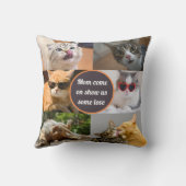 猫ママ可愛いモダンペットパーソナライズされたフォトコラージュ クッション (裏面)