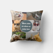 猫ママ可愛いモダンペットパーソナライズされたフォトコラージュ クッション (裏面)