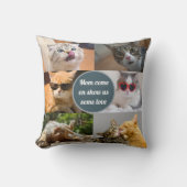 猫ママ可愛いモダンペットパーソナライズされたフォトコラージュ クッション (正面)