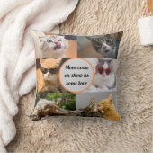 猫ママ可愛いモダンペットパーソナライズされたフォトコラージュ クッション (ブランケット)