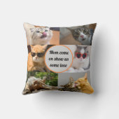 猫ママ可愛いモダンペットパーソナライズされたフォトコラージュ クッション (裏面)
