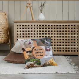 猫ママ可愛いモダンペットパーソナライズされたフォトコラージュ クッション