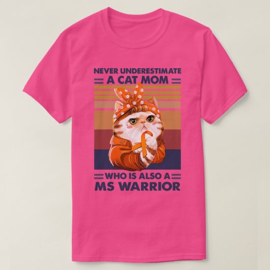 猫ママ多発性硬化症認識度男性へwom tシャツ (デザイン正面)
