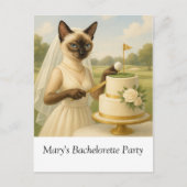 猫ママ女性ゴルファー用ゴルフバチェロレッテ ポストカード (正面)