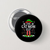 猫ママ小妖精や小人クリスマス猫おもしろい好きクリスマスCa 缶バッジ (正面&裏面)