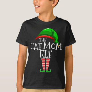 猫ママ小妖精や小人マッチングファミリークリスマスプレゼント母 Tシャツ