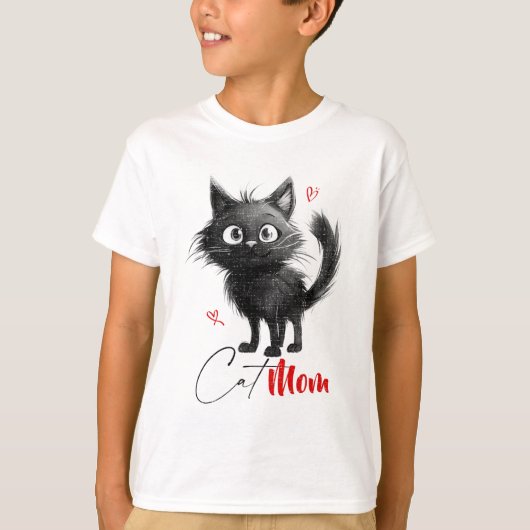 猫ママ母の日のプレゼント Tシャツ (正面)