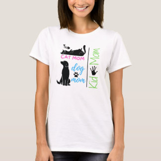 猫ママ犬ママ子ママ – 女性のTシャツ Tシャツ