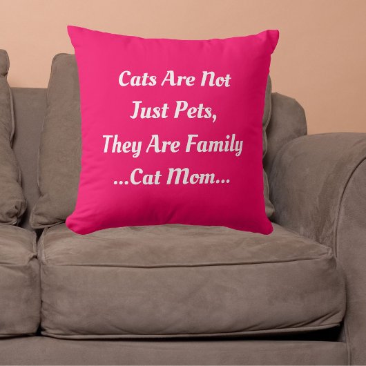猫ママ猫が家族を可愛いピンクにおもしろいする クッション