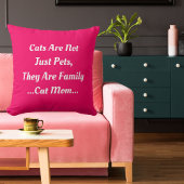 猫ママ猫が家族を可愛いピンクにおもしろいする クッション