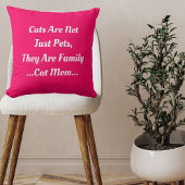猫ママ猫が家族を可愛いピンクにおもしろいする クッション