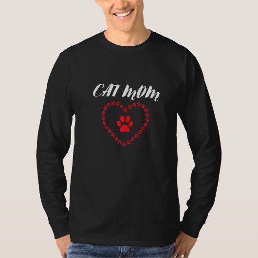 猫ママ猫グラフィック猫ママ Tシャツ (正面)