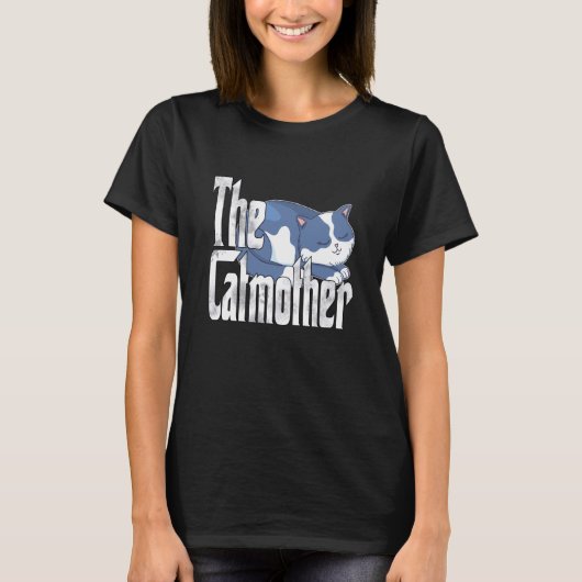 猫ママ猫熱狂する母かわいい猫ママ子猫Momm Tシャツ (正面)