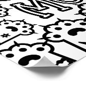 猫ママ白黒ミニマリストウォールアート ポスター (角)