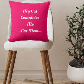 猫ママ私の猫が可愛い可笑しいモダンピンク クッション