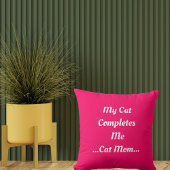 猫ママ私の猫が可愛い可笑しいモダンピンク クッション