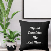猫ママ私の猫キュート黒おもしろいモダン クッション