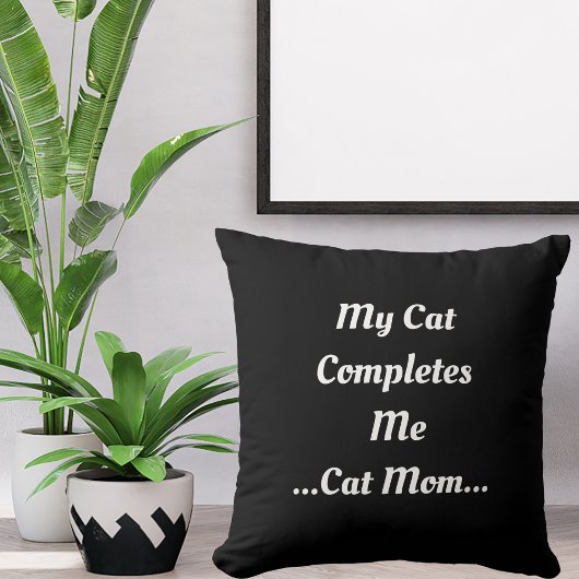 猫ママ私の猫キュート黒おもしろいモダン クッション