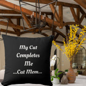 猫ママ私の猫キュート黒おもしろいモダン クッション