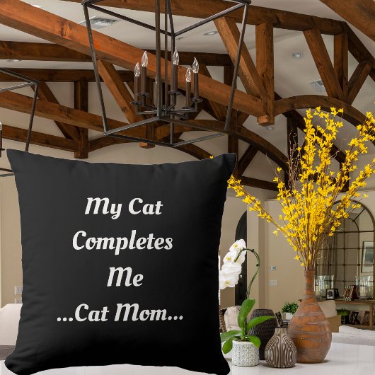 猫ママ私の猫キュート黒おもしろいモダン クッション