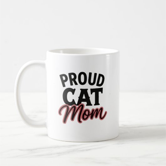 猫ママ誇りを持つ ねこ好きステートメント コーヒーマグカップ (左)