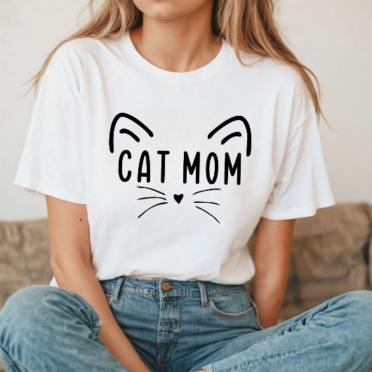猫ママ | かわいいおもしろい猫好きママ トライブレンドTシャツ