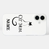 猫ママ エレガント ミニマリスト 黒猫 タイポグラフィ Case-Mate iPhoneケース (裏面 (横))