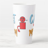 猫ママ – オプションのパーソナライズ付きかわいい猫 カフェラテマグ (正面)