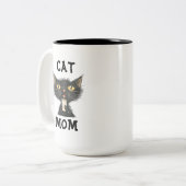 猫ママ コーヒーマグ ツートーンマグカップ (正面左)