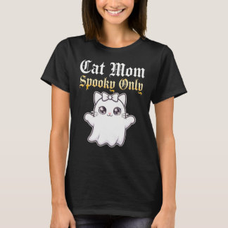 猫ママ スプーキーTシャツ - かわいい幽霊猫 ハロウィン Tシャツ