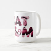 猫ママ ピンク抽象芸術マグカップ コーヒーマグカップ (正面右)
