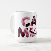 猫ママ ピンク抽象芸術マグカップ コーヒーマグカップ (正面左)