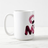猫ママ ピンク抽象芸術マグカップ コーヒーマグカップ (左)