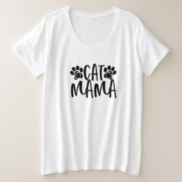 猫ママ プラスサイズTシャツ