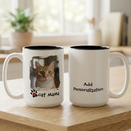 猫ママ 写真 猫好き 保護活動 愛猫家 ツートーンマグカップ
