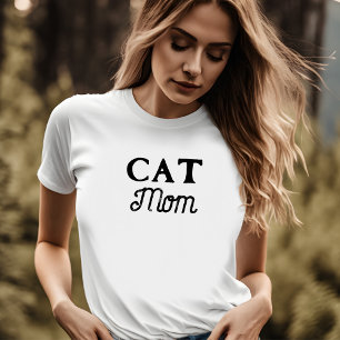 猫ママ  可愛いシンプルレトロ台本ペットの飼い主 Tシャツ