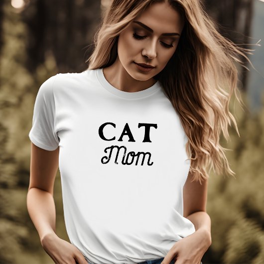 猫ママ |可愛いシンプルレトロ台本ペットの飼い主 Tシャツ